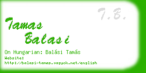 tamas balasi business card