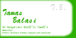 tamas balasi business card